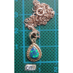 Opal Taşlı Gümüş Kolye Ucu_1488