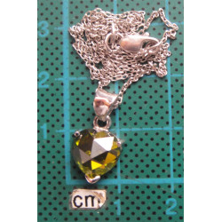 Kalp Formunda Doğal Taşlı Gümüş Kolye Ucu_1489