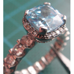 Akuamarin Doğal Taşlı Gümüş Yüzük_1145