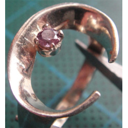 Doğal Ametist Taşlı Gümüş Yüzük_1148