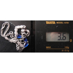 Lacivert Taşlı Gümüş Bileklik_559