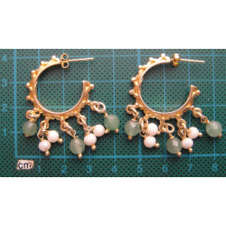 Doğal Taşlı Gümüş Küpe_325