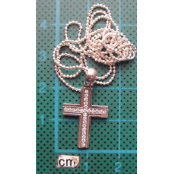 Dini Figürlü Zirkon Taşlı Gümüş Haç Kolye Ucu_1500