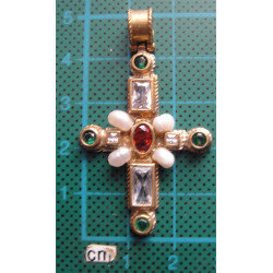 Dini Figürlü Doğal Taşlı Gümüş Haç Kolye Ucu_1502