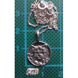 Kedi Figürlü Gümüş Kolye Ucu_1512