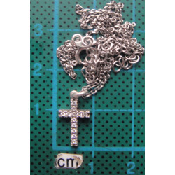 Dini Figürlü Zirkon Taşlı Gümüş Haç Kolye Ucu_1532