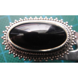 Siyah Doğal Taşlı Gümüş Yüzük_1160