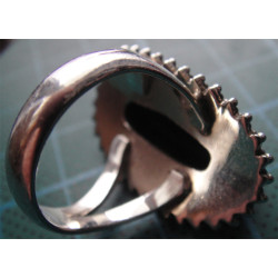 Siyah Doğal Taşlı Gümüş Yüzük_1160