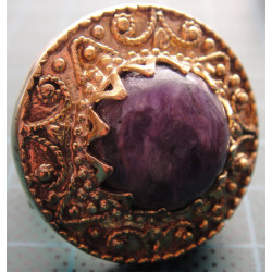 Mor Taşlı Gümüş Yüzük_1185