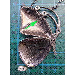 Kelebek Formunda Mineli Gümüş Kolye_361