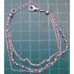 Küçük toplu 3 sıralı Gümüş Bileklik_571