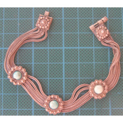 Turkuaz Taşlı Antika Tilki Kuyruk Zincirli Gümüş Bileklik_576