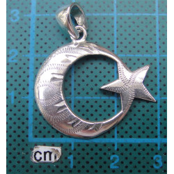Ay Yıldızlı Türk Bayrağı Gümüş Kolye Ucu_1551