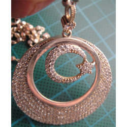 Ay Yıldızlı Türk Bayrağı Gümüş Kolye Ucu_1555