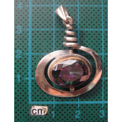 Doğal Taşlı Gümüş Kolye Ucu_1561