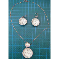 Gümüş Küpe ve Kolye Set_341