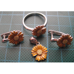 Mineli Gümüş Küpe, Kolye Ucu ve Yüzük Set_352