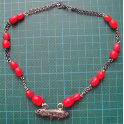 El Yapımı Mercan Gümüş Kolye_413