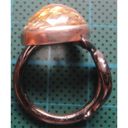 Sarı doğal Taşlı Gümüş Yüzük_1224