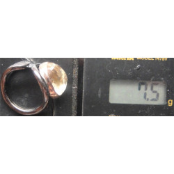 Sarı doğal Taşlı Gümüş Yüzük_1224