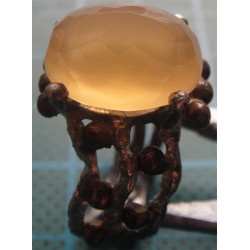 Sarı Doğal Taşlı Gümüş Yüzük_1235