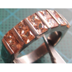 Pembe Taşlı Gümüş Yüzük_1252