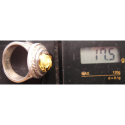 Güllü Kehribar Gümüş Yüzük_1305