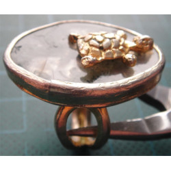 Doğal Taşlı Kaplumbağalı Gümüş Yüzük_1308