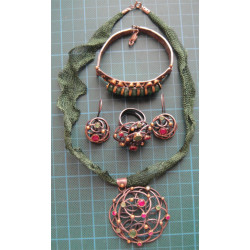 Gümüş Kolye, Bileklik, Küpe ve Yüzük Set_454