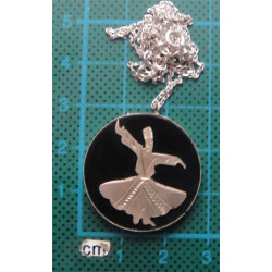 Mevlana Oltu Taşlı El İşçilikli Gümüş Kolye Ucu_64