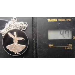 Mevlana Oltu Taşlı El İşçilikli Gümüş Kolye Ucu_64