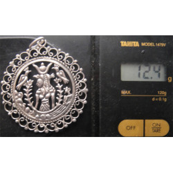 Kuşlu ve Kadın Figürlü Gümüş Kolye Ucu_148