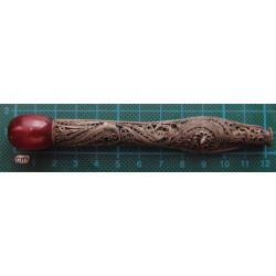 Kehribar Uçlu Telkari İşçilikli Gümüş Ağızlık_104