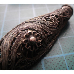 Kehribar Uçlu Telkari İşçilikli Gümüş Ağızlık_104