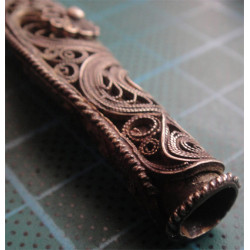 Kehribar Uçlu Telkari İşçilikli Gümüş Ağızlık_104