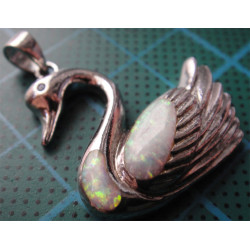 Kuğulu Gümüş Kolye Ucu_1627