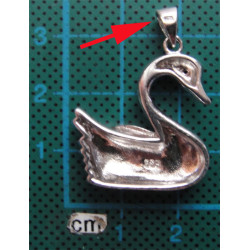 Kuğulu Gümüş Kolye Ucu_1627