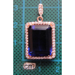 Doğal Taşlı Gümüş Kolye Ucu_1628