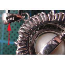 İncili Gümüş Kolye Ucu_1630