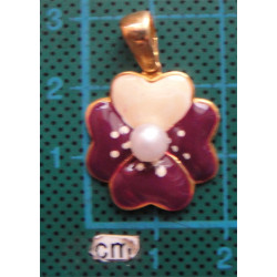 Mineli ve İncili Gümüş Kolye Ucu_1633