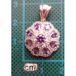 Amatist Taşlı Gümüş Kolye Ucu_1644