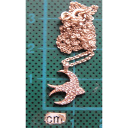 Zirkon Taşlı Kırlangıç Kuşlu Gümüş Kolye Ucu_1649