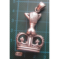 Taçlı Bayan Gümüş Kolye Ucu_1651