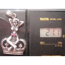 Taçlı Bayan Gümüş Kolye Ucu_1651