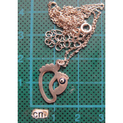 Ayak Formunda Nazar Boncuklu Gümüş Kolye Ucu_1656