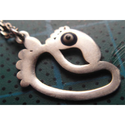 Ayak Formunda Nazar Boncuklu Gümüş Kolye Ucu_1656