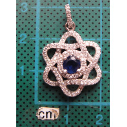 Lacivert Taşlı Gümüş Kolye Ucu_1667