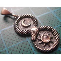 Ay ve Güneş Gümüş Kolye Ucu_1671