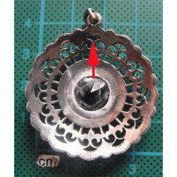 Siyah Taşlı Gümüş Kolye Ucu_1674