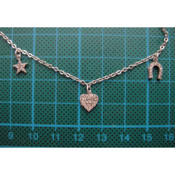 Kalpli, Yıldızlı  ve Nallı Zirkon Taşlı Gümüş Kolye_459